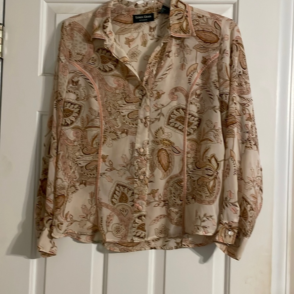 Lemon Grass blouse that is slightly sheer.  XL.